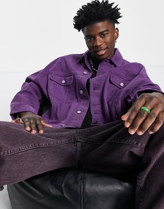 Фиолетовая окрашенная oversized-куртка в стиле вестерн ASOS DESIGN-Фиолетовый цвет