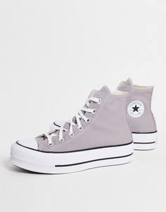 Серые высокие кеды на платформе Converse Chuck Taylor-Серый