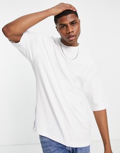 Белая футболка в стиле super oversized Bershka-Белый