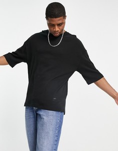 Черная футболка в стиле super oversized Bershka-Черный цвет