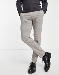 Коричневые узкие брюки с узором «гусиные лапки» Jack & Jones Premium-Коричневый цвет