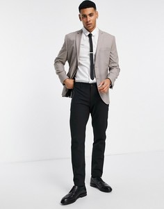 Коричневый приталенный пиджак с узором «гусиная лапка» Jack & Jones Premium-Коричневый цвет