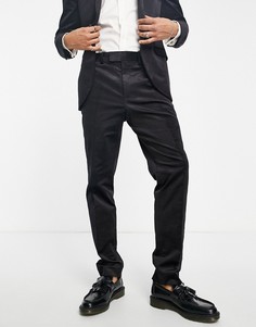 Черные узкие вельветовые брюки Topman-Темно-синий