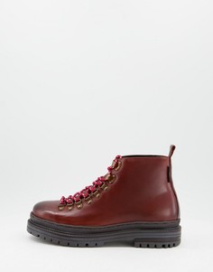 Коричневые походные ботинки премиум-класса из кожи Walk London-Коричневый цвет