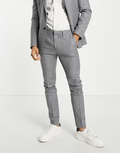 Серые супероблегающие брюки Topman-Серый