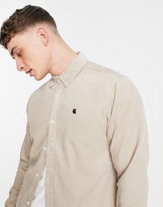 Вельветовая рубашка бежевого цвета Carhartt WIP Madison-Светло-бежевый цвет