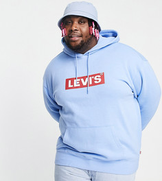 Худи голубого цвета с прямоугольным логотипом Levis Big & Tall-Голубой Levis®