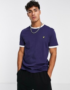 Темно-синяя футболка с окантовкой Lyle & Scott-Темно-синий