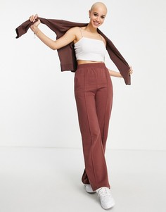 Шоколадно-коричневые широкие брюки от комплекта Influence-Коричневый цвет