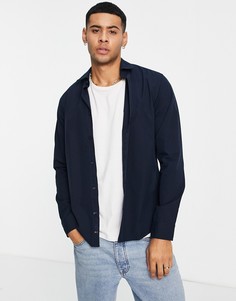 Рубашка узкого кроя BOSS Casual Mypop-Голубой