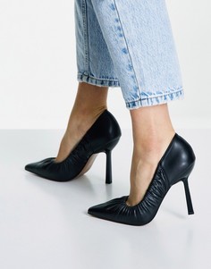 Черные туфли-лодочки со сборками ASOS DESIGN Pepper-Черный цвет