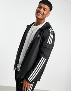 Черная ветровка с тремя полосками adidas Originals adicolor-Черный цвет