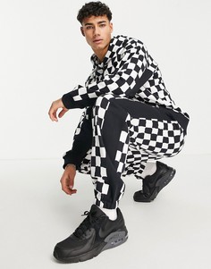 Черно-белые oversized-джоггеры в шахматную клетку от комплекта Topman-Черный цвет