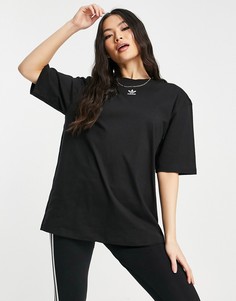 Черная футболка с логотипом-трилистником adidas Originals Essential-Черный цвет