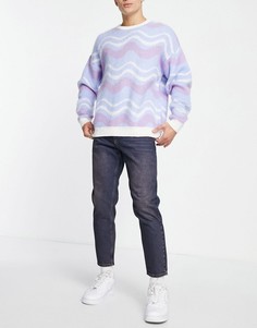 Классические джинсы из жесткого денима с фиолетовым тонированием ASOS DESIGN-Голубой
