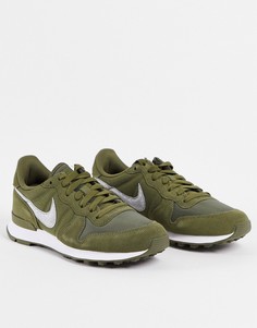 Кроссовки оливкового цвета хаки Nike Internationalist-Зеленый цвет