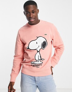 Розовый свитшот с круглым вырезом Lacoste x Peanuts-Розовый цвет