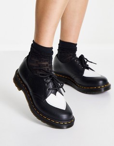 Черные туфли на плоской подошве с сердечком Dr Martens Amore-Черный цвет