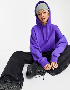 Ярко-фиолетовый oversized-худи из смесового органического хлопка Weekday Core-Фиолетовый цвет