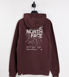 Худи бордового цвета с контурным принтом гор The North Face Mountain Outline – эксклюзивно для ASOS-Красный