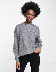 Серый джемпер с V-образным вырезом Abercrombie & Fitch