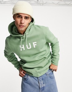 Худи зеленого цвета с логотипом HUF Еssentials OG-Зеленый цвет