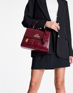 Темно-красная сумка через плечо с ручкой сверху Love Moschino-Красный