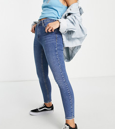 Синие выбеленные джинсы с потертыми краями Topshop Petite Jamie-Голубой