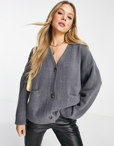 Темно-серый oversized-кардиган из переработанного полиэстера Monki