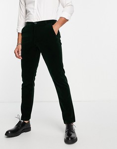 Бархатные брюки узкого кроя French Connection-Зеленый цвет