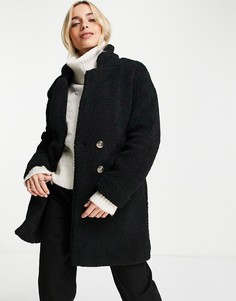 Черная куртка из искусственного меха Brave Soul Kyrati-Черный цвет