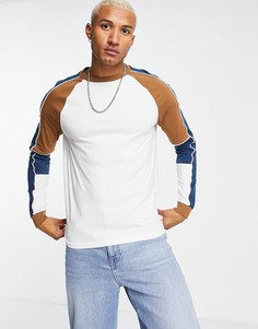 Лонгслив со вставками колор блок на рукавах ASOS DESIGN-Разноцветный