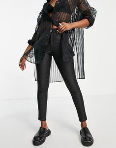 Черные джинсы из переработанного смесового хлопка с покрытием Topshop Jamie-Черный цвет