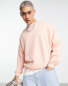 Oversized-свитшот выбеленного розового цвета ASOS DESIGN-Розовый цвет