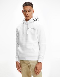 Худи белого цвета с логотипом на груди и капюшоне Tommy Hilfiger-Белый