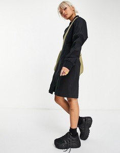 Черное платье-рубашка с длинными рукавами Urban Revivo-Серый