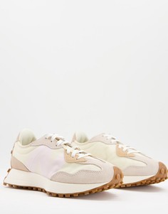 Кроссовки бежевого и светло-розового цветов New Balance 327-Светло-бежевый цвет