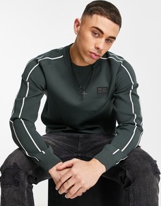 Зеленый трикотажный джемпер с кантом River Island-Зеленый цвет