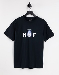 Черная футболка с принтом "Abducted" HUF-Черный цвет