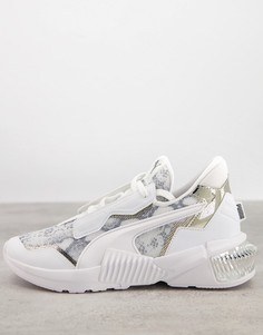 Белые кроссовки с сиреневыми вставками PUMA Provoke XT-Белый