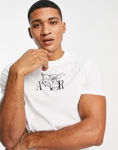 Белая футболка из органического хлопка с принтом херувима ASOS DESIGN-Белый