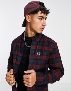 Бордовая рубашка в шотландскую клетку Fred Perry-Красный