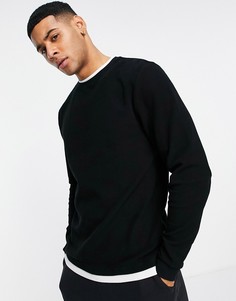 Черный двухслойный лонгслив River Island-Черный цвет