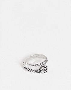 Серебристое кольцо с дизайном "змея" ASOS DESIGN-Серебряный