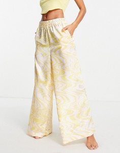 Пижамные брюки с разноцветным мраморным принтом Topshop-Разноцветный