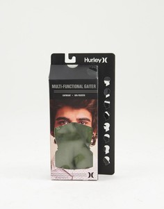 Плотный шарф-труба цвета хаки Hurley Boxed-Зеленый цвет