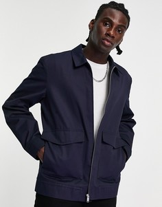Темно-синяя куртка Харрингтон Topman-Темно-синий