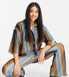Плиссированная рубашка с эффектом омбре (от комплекта) Topshop Petite-Разноцветный