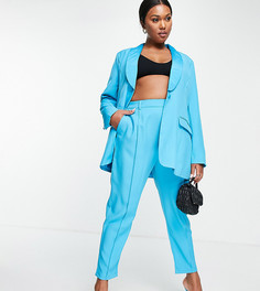 Голубые зауженные книзу брюки до щиколотки In The Style Plus x Lorna Luxe-Голубой