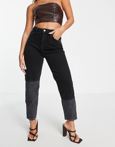Черные джинсы в винтажном стиле с завышенной талией и эффектом градиента Trendyol-Черный цвет
